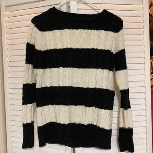 Black and cream sweater